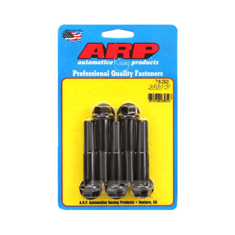 Set de șuruburi și piulițe universale ARP 1/2-20 – Șuruburi hexagonale cu finisaj negru oxidat, x5 - ARP-716-2500 - 716-2500 - 3666618198101